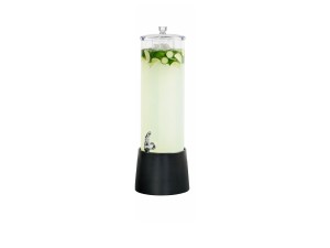 Logan 3 Gallon Black Melamine Beverage Dispenser - Ice